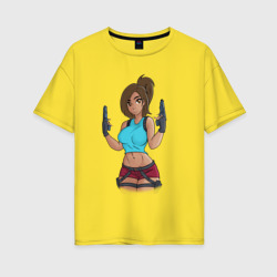 Женская футболка хлопок Oversize Lara Croft Tomb Raider