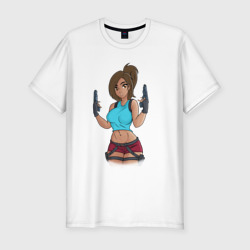 Мужская футболка хлопок Slim Lara Croft Tomb Raider