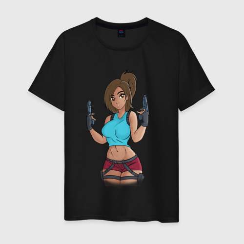 Мужская футболка хлопок Lara Croft Tomb Raider, цвет черный
