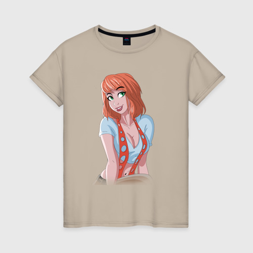Женская футболка хлопок с принтом Leeloo Dallas 5th element, вид спереди #2