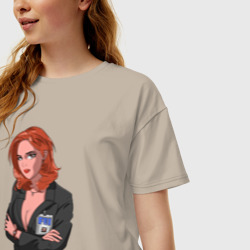 Женская футболка хлопок Oversize Dana Scully X-Files - фото 2