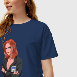 Женская футболка хлопок Oversize Dana Scully X-Files - фото 2