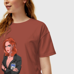 Женская футболка хлопок Oversize Dana Scully X-Files - фото 2