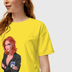 Женская футболка хлопок Oversize Dana Scully X-Files - фото 2