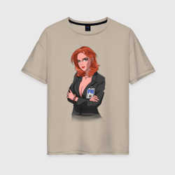 Женская футболка хлопок Oversize Dana Scully X-Files