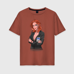 Женская футболка хлопок Oversize Dana Scully X-Files