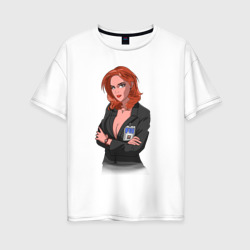 Женская футболка хлопок Oversize Dana Scully X-Files