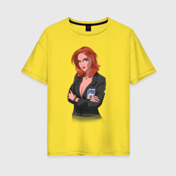 Женская футболка хлопок Oversize Dana Scully X-Files