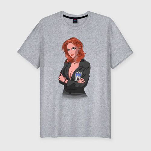 Мужская футболка хлопок Slim Dana Scully X-Files, цвет меланж