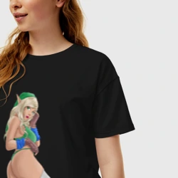 Женская футболка хлопок Oversize Sexy princess Zelda - фото 2