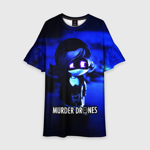 Детское платье 3D с принтом Дроны убийцы Murder Drones, вид спереди #2