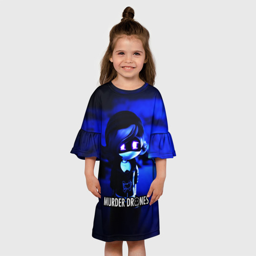 Детское платье 3D с принтом Дроны убийцы Murder Drones, вид сбоку #3