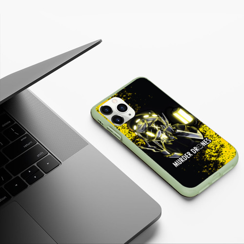 Чехол для iPhone 11 Pro матовый Дроны убийцы Murder Drones n, цвет салатовый - фото 5