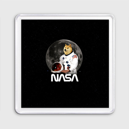 Магнит 55*55 Доги Космонавт Мем НАСА Doge