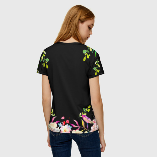Женская футболка 3D Самой лучшей в мире маме, цветы на черном фоне, цвет 3D печать - фото 4