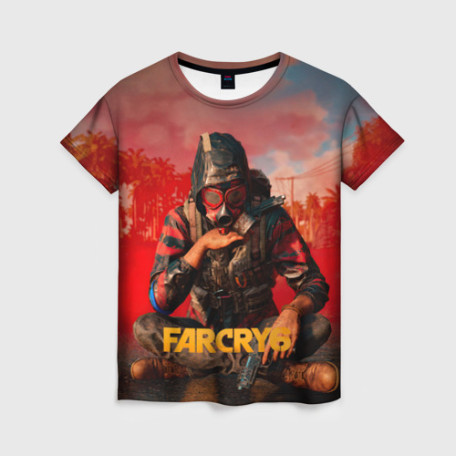Женская футболка с принтом Far Cry 6 - Повстанец, вид спереди №1