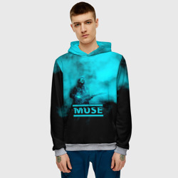 Мужская толстовка 3D Мэттью Беллами бирюзовый туман Muse - фото 2