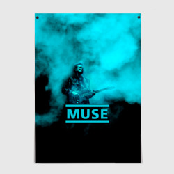 Постер Мэттью Беллами бирюзовый туман Muse