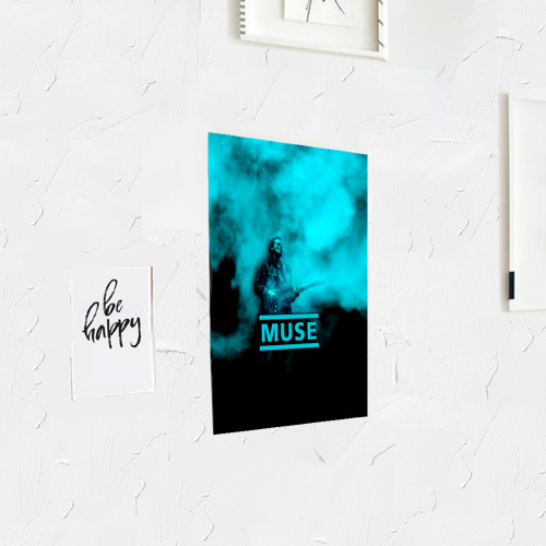 Постер Мэттью Беллами бирюзовый туман Muse - фото 3