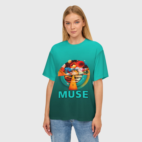 Женская футболка oversize 3D The Resistance - Muse, цвет 3D печать - фото 3