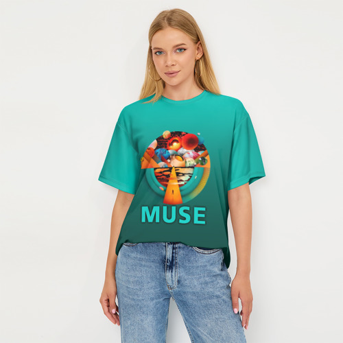 Женская футболка oversize 3D The Resistance - Muse, цвет 3D печать - фото 5