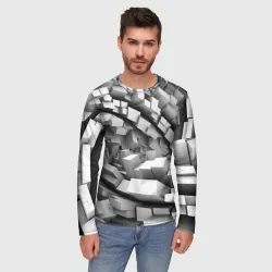 Мужской лонгслив 3D Геометрическая объёмная абстракция - фото 2