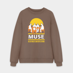 Мужской свитшот oversize без начеса хлопок Black Holes and Revelations - Muse