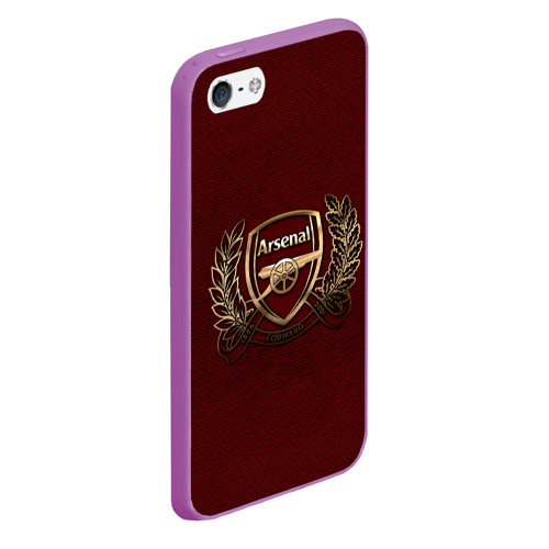 Чехол для iPhone 5/5S матовый Arsenal London, цвет фиолетовый - фото 3
