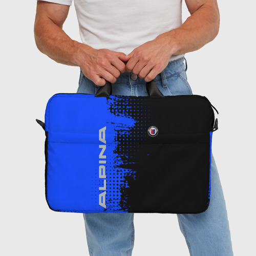 Сумка для ноутбука 3D Alpina | Blue and Black, цвет 3D печать - фото 5