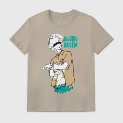 Мужская футболка хлопок Учитель Годжо из Магической Битвы