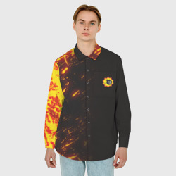 Мужская рубашка oversize 3D Serious Sam Fire Wave - фото 2