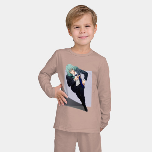 Детская пижама с лонгсливом хлопок с принтом Махито 1000 летний ребенок, фото на моделе #1