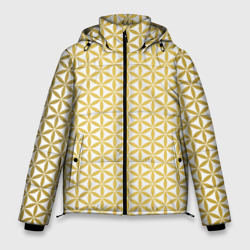 Мужская зимняя куртка 3D Цветок Жизни золото