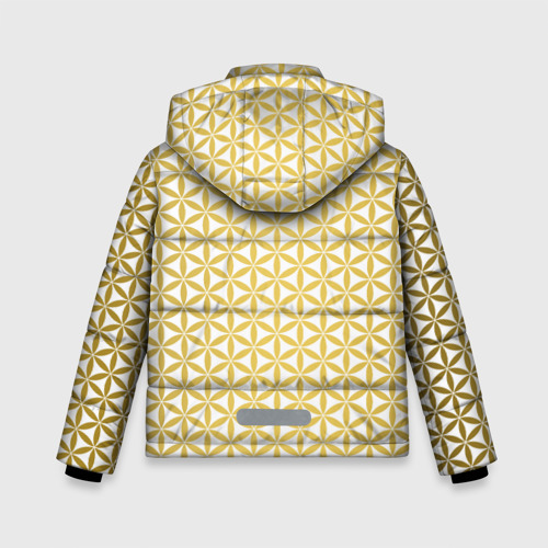 Зимняя куртка для мальчиков 3D Цветок Жизни золото, цвет светло-серый - фото 2
