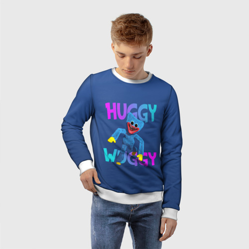 Детский свитшот 3D Huggy Wuggy зубастый монстр, цвет 3D печать - фото 3