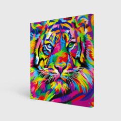 Холст квадратный Тигр в стиле поп-арт