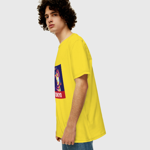 Мужская футболка хлопок Oversize с принтом Tokyo - Токио, вид сбоку #3
