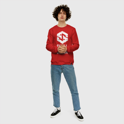 Мужской свитшот хлопок Shlshk Glitched Logo Collection, цвет красный - фото 5
