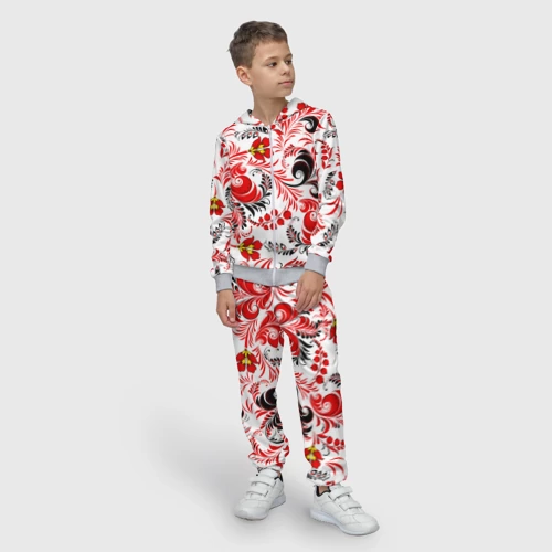 Детский костюм 3D с принтом Русская национальная роспись, фото на моделе #1