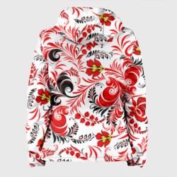 Куртка с принтом Русская национальная роспись для женщины, вид сзади №1. Цвет основы: белый