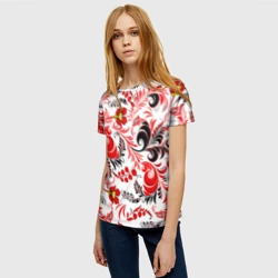 Женская футболка 3D Русская национальная роспись - фото 2