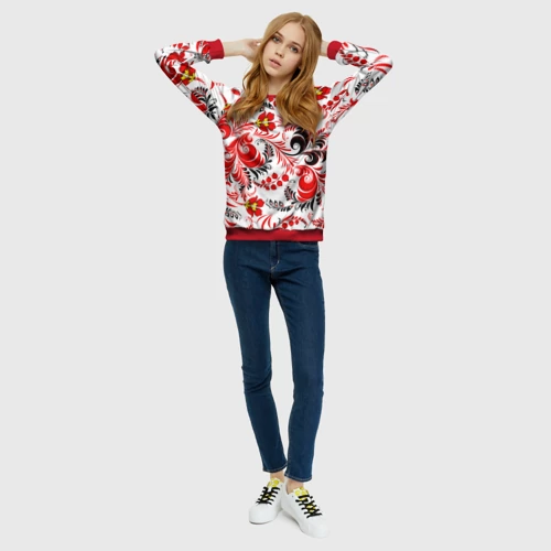 Женский свитшот 3D Русская национальная роспись - фото 5