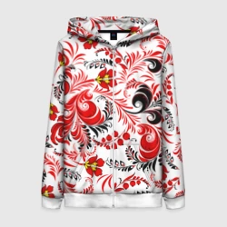 Женская толстовка 3D на молнии Русская национальная роспись