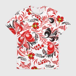 Мужская футболка 3D Русская национальная роспись