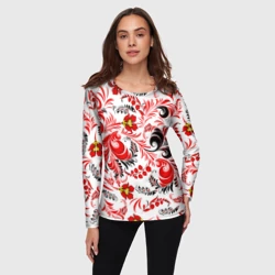 Женский лонгслив 3D Русская национальная роспись - фото 2