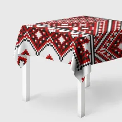 Скатерть 3D Русский узор, геометрическая вышивка