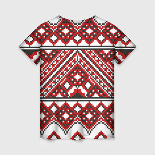 Женская футболка 3D Русский узор, геометрическая вышивка, цвет 3D печать - фото 2