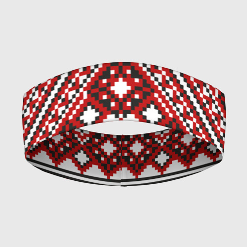 Повязка на голову 3D Русский узор, геометрическая вышивка