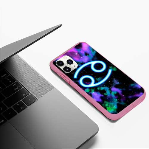 Чехол для iPhone 11 Pro Max матовый Рак Cancer, знак зодиака, цвет малиновый - фото 5