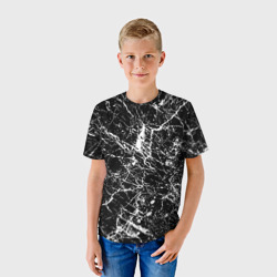 Детская футболка 3D Текстура черного мрамора - фото 2